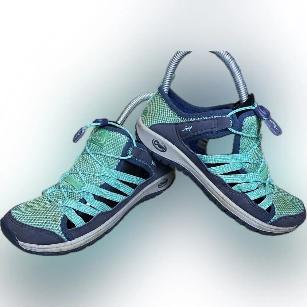 Chaco Outcross 2 Watersport Shoe Big Kids Boys Girls Size 4 Navy Blue Teal